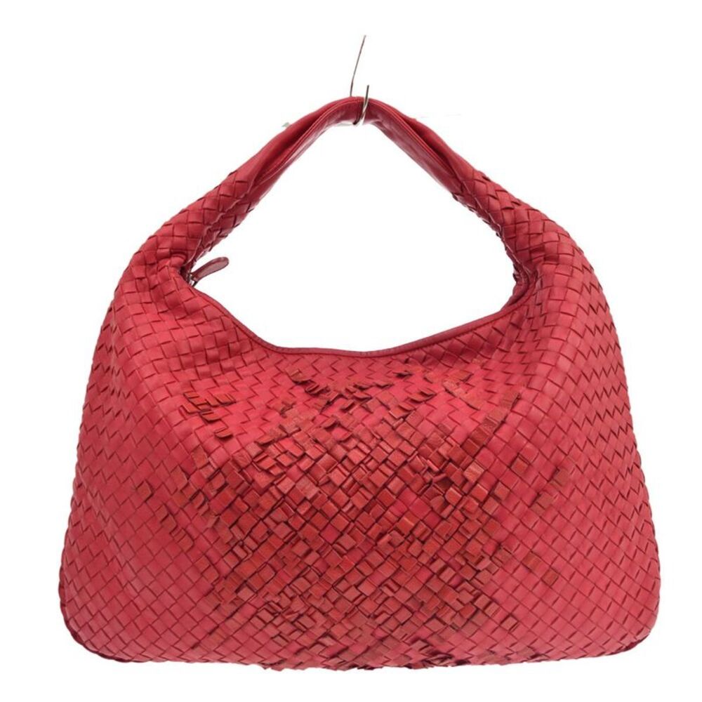 Bottega Veneta Veneta Plisse Hobo Intrecciato Nappa Red Leather Shoulder Bag Bag